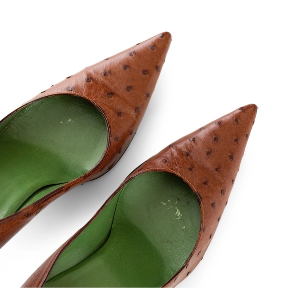 Gucci Vintage Ostrich Embossed Leather Pumps - Picture 6 of 8